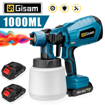 PISTOLA DE PULVERIZACIÓN eléctrica inalámbrica de 1000ML, pulverizador de pintura portátil para el hogar, aerógrafo con revestimiento de acero para muebles de automóvil para batería Makita de 18V