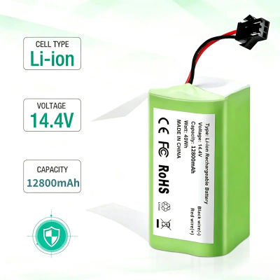 Batería de repuesto de iones de litio de 14,4 V y 12800 mAh para aspiradora robótica, compatible con los modelos Conga 990 y 1090, Tesvor X500, Ecovacs Deebot N79, N79S y Dn622, Eufy Robovac 11, 11S y