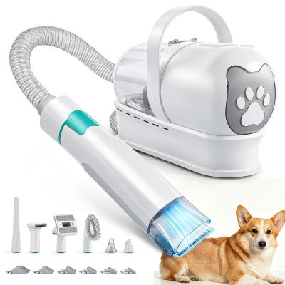 Aspiradora para Peluquería Canina y Kit de Aseo para Mascotas de 10000 Pa/13000 Pa con Depósito de Polvo de 1L de Mayor Capacidad y Cepillo para Perros