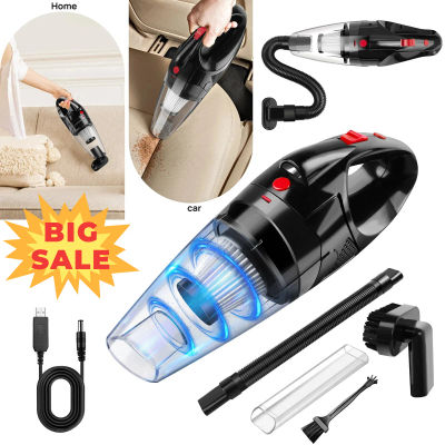 Aspiradora de mano inalámbrica, aspiradora portátil para automóvil con fuerte succión, filtro HEPA y luz LED, mini aspiradora recargable para el hogar, automóvil y oficina