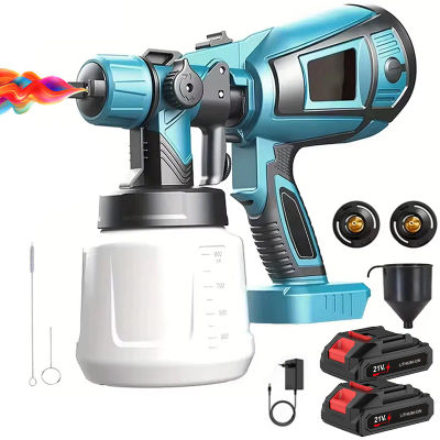 Pistola pulverizadora eléctrica inalámbrica de 1000ML, pulverizador de pintura portátil para el hogar, aerógrafo para revestimiento de acero y muebles, para batería Makita de 18V