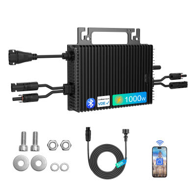 Microinversor SUKFLOW 1000W, microinversor solar con WLAN y Bluetooth, IP67 resistente al agua, con cable de CA de 5m para alimentación de balcón p