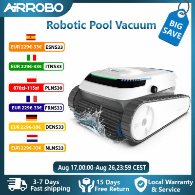 Robot Limpiafondos Inteligente AIRROBO PC10 - 120 Minutos de Autonomía, Escala Paredes, Limpia Pisos/Paredes/Línea de Flotación para Piscinas Enterradas y Elevadas