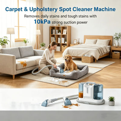 Limpiador de Alfombras de 500W/450W para Limpieza Profunda de Alfombras, Manchas de Mascotas y Tapicería con Tanques de Agua Dobles, Múltiples Boquillas para Alfombras, Sofás, Tapetes, Decoración de