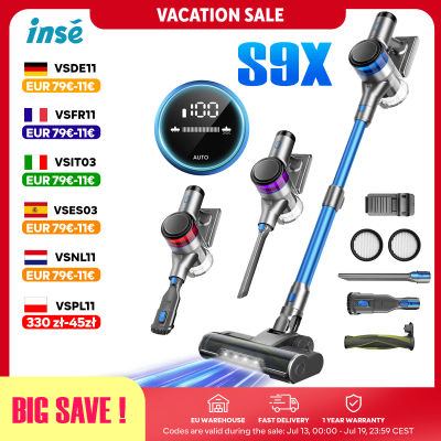 Inse S9X Aspiradora sin Cable, 70KPa 400W, Taza de Polvo de 1 L, 3 Colores de Luces para Mostrar la Energía Restante, Batería Extraíble, para Pelo de Mascotas, Alfombra, Suelo Duro