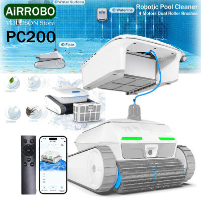 Robot limpiador de piscinas Airrobo Hot con 4 motores, cepillos duales, trayectoria inteligente y eficiencia N × 10, 90 ° Sistema de elevación de pared, montaje APP, estacionamiento automático, apto