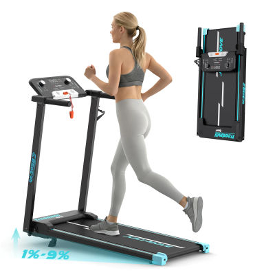 Alfombra de carreras plegable, 12 programas preestablecidos, inclinación ajustable hasta un 8%, conectividad Bluetooth, velocidad máxima de 14 km/h