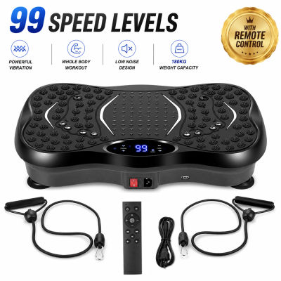 Plataforma Vibratoria con Altavoz Bluetooth, Plataforma de Vibración para Todo el Cuerpo, 99 Niveles de Velocidad, Control Remoto, Bandas de Resistencia, Equipo de Fitness para el Hogar