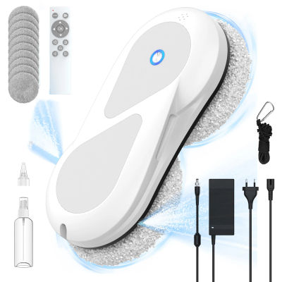 Robot inteligente de limpieza automática de ventanas, con 5600 Pa de potencia, depósito de agua de 60 ml, sistema de pulverización bidireccional, cuerda de seguridad y control remoto. Máquina para la