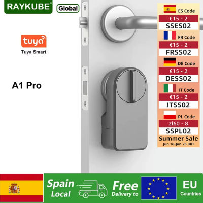 RAYKUBE A1 Pro Tuya Bluetooth cerradura de puerta inteligente Tuya/APP Smart Life desbloqueo No requiere perforación entrega desde España a la UE Countri