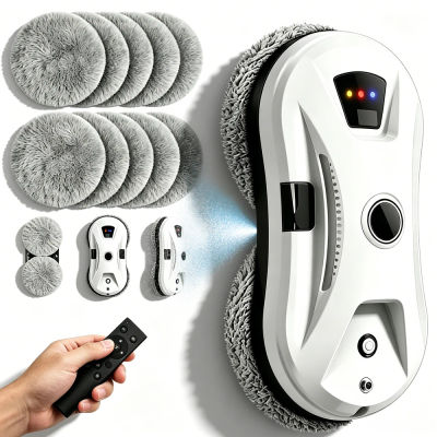 Robot Limpiacristales con Pulverizador de Agua, Robot de Limpieza de Ventanas Ultrafino, Robot de Limpieza de Vidrios de Paredes para el Hogar