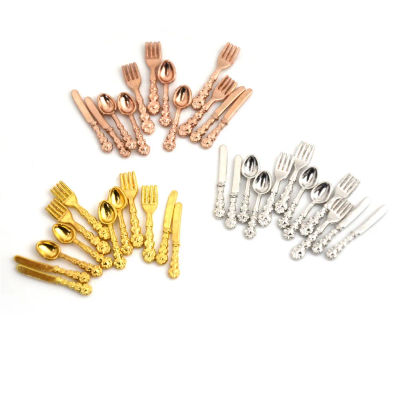 12 Uds. 1:12 casa de muñecas en miniatura tenedor cuchillo sopa vajilla muebles de cocina juguetes juguetes para niños y utensilios familiares
