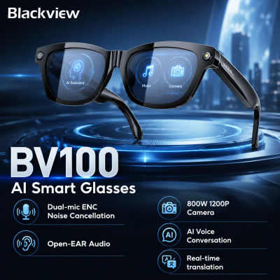 Gafas inteligentes Blackview BV100, cámara HD, Bluetooth 5,4, batería de 220 mAh, altavoces de graves estéreo, micrófono con cancelación de ruido, detección de desgaste