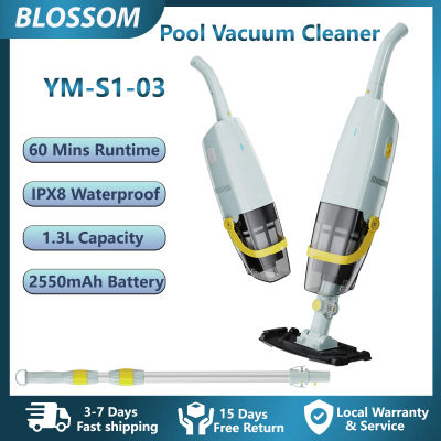 Aspiradora inalámbrica para piscinas Blossom YM-S1-03, limpiador de piscinas y spas recargable, portátil, para spas y piscinas pequeñas, limpia arena y residuos.