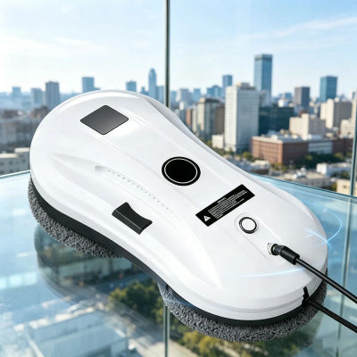 Robot Limpiacristales Eléctrico 5600Pa, Automático y con Control Remoto, Robot Limpiacristales con Pulverizador de Agua, Herramienta para Lavar Vidrios