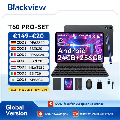 Tableta TABWEE T60 PRO Android 15 con teclado - 13,4" 8GB + 256GB (2TB TF), 10000mAh, 16MP+8MP, con ratón Bluetooth, teclado