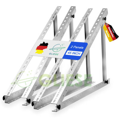 Soporte para panel solar de 118 cm, para 2 paneles solares: soporte fotovoltaico para montaje de paneles solares en balcones, plantas de energía, techos planos, barandillas, vehículos recreativos y
