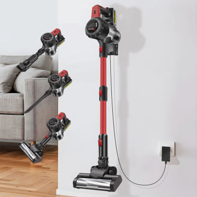 Aspiradora Inalámbrica de 800W y 30KPA de Succión, sin Bolsa, Montable en Pared, Electrodoméstico para Pisos Duros, Pelo de Mascotas y Alfombras