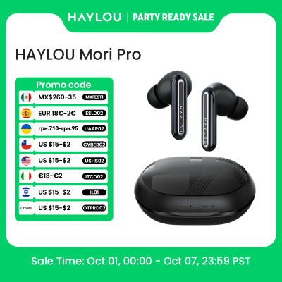HAYLOU Mori Pro auriculares inalámbricos con Bluetooth 5,4, dispositivo de audio con cancelación activa de ruido, 43dB, ANC, 6 m