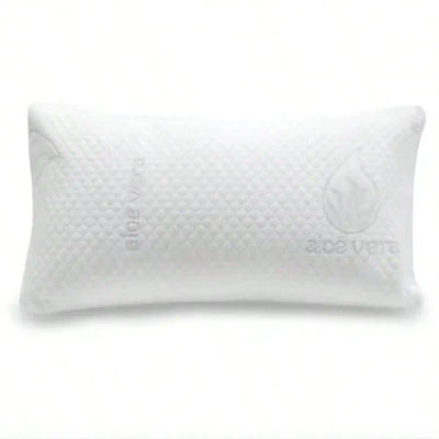 Almohada de Aloe Vera Relleno de Copos de Poliuretano, Suave, Transpirable, Higiénica y Ergonómica. Proporciona Confort y un Descanso Optimo.