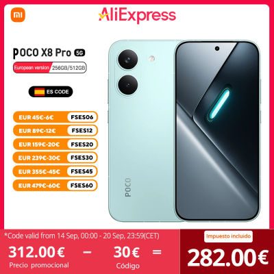 POCO X8 Pro 5G Versión Europea 256 GB/512 GB NFC 6.59" AMOLED 1.5K 120Hz 50 MP OIS 6500 mAh IP68 Dimensity 8500-Ultra Sin Cargador