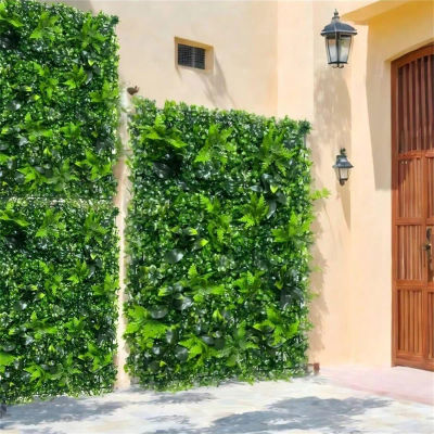 1 Uds. Pared de plantas artificiales UV-anti hiedra valla de privacidad pantalla de pared paneles verdes de imitación telón de fondo boj para interior y exterior