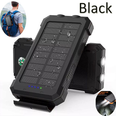 Banco de Energía Solar de 10000000mAh, Impermeable, con 2 Puertos USB y Cargador de Batería LED para Teléfono Celular