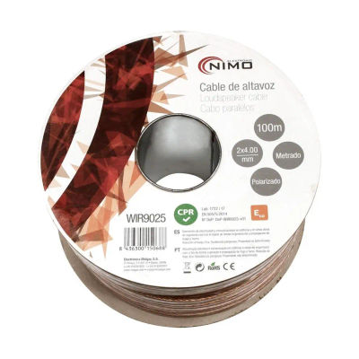 Cable para altavoz 2x4.0mm, Transparente polarizado 100m