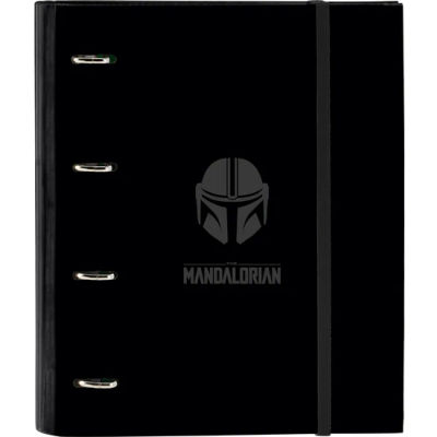 SAFTA CARPETA 4 ANILLAS 35MM CON RECAMBIO THE MANDALORIAN TEEN - Carpeta Anillas Licencia Oficial - Diseño Exclusivo - Ideal para Uso Diario - Material Duradero - Compatible con Hojas A4