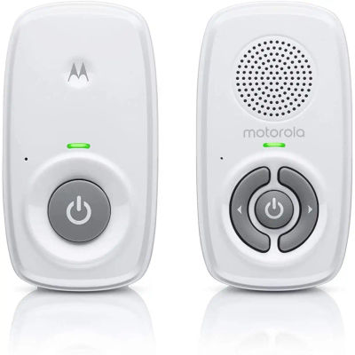 Motorola Nursery AM21 Monitor de Audio para Bebés - Monitor Digital con Tecnología DECT para Monitoreo de Audio, Largo Alcance, Control de Volumen, Micrófono de Alta Sensibilidad - Blanco