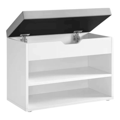 Banco Zapatero, Mueble Zapatero con Asiento Tapizado, Banco Recibidor con 3 Compartimentos y Asiento Acolchado, 30 x 60 x 44 cm, para Entrada Dormitorio Sala de Estar, Marrón Rústico CAJON 3P