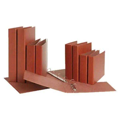 Mariola carpeta archivador de 4 anillas carton gofrado cuero - tamaño folio natural - anillas redondas 40mm - medidas 34x26x5.5cm - color marron (8 uds)