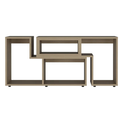 TUHOME Mueble de Televisor Extensible Beijing, con gabinete, Miel Madera manufacturada Salón-Mueble Tv