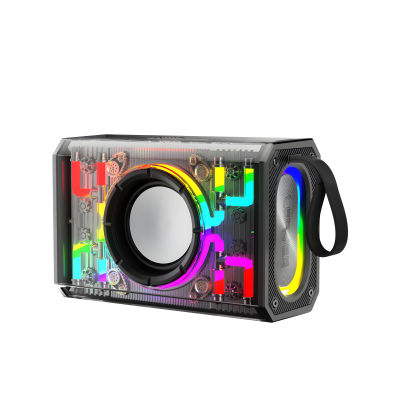 Altavoz S843 Transparente 15W Potente - Wireless Speaker con Bluetooth 5.3, Iluminación RGB LED, Función TWS, Radio FM Integrada, Batería Duradera 2400mAh, Reproducción Extendida, Carga Tipo C,