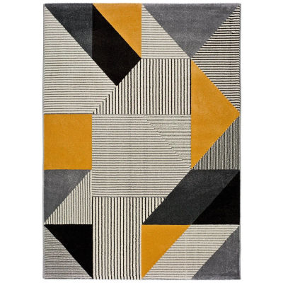 ATTICGO Alfombra de Interior Estilo Geométrico en Gris - Gladys 12138 | 60X120, 80X150, 140X200, 160X230, 200X290 cm