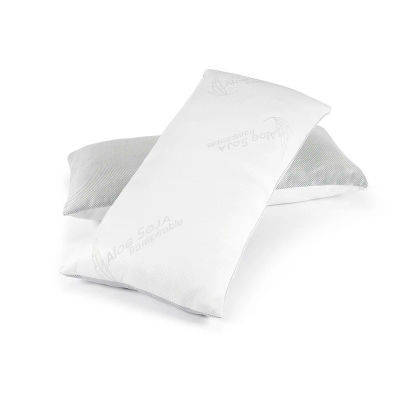 Dormidan - Almohada Visco copos, funda exterior con cremallera con cara de invierno Aloe Soja y cara de verano transpirable.