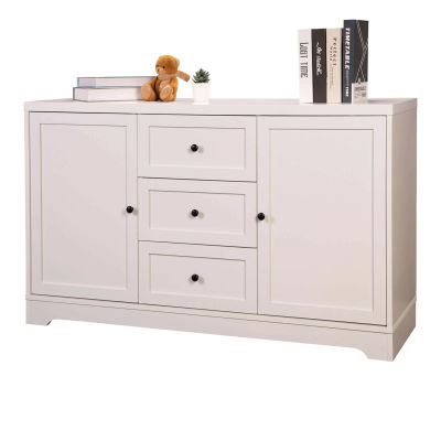 Miroytengo Mueble de Comedor Aparador Salón Ottavia Estilo Contemporáneo 2 Puertas 3 Cajones Color Blanco 120 cm