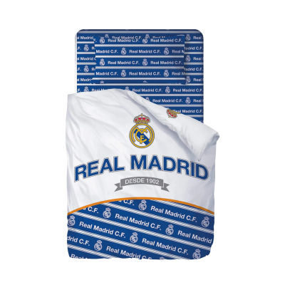 Juego De Sabanas Real Madrid CF de 3 Piezas Oficial (Encimera, Bajera y Funda de Almohada)