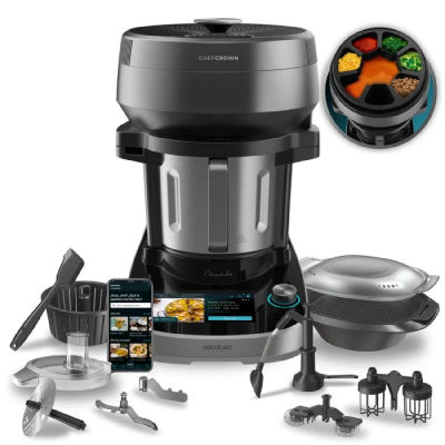 Cecotec Robot de Cocina Multifunción con Dispensador de Alimentos Mambo CooKing Unique. 2200W, 45 Funciones