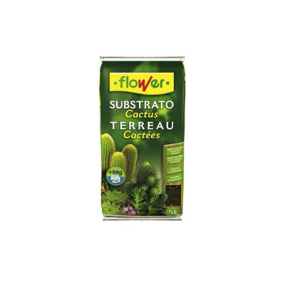 Flower Substrato Cactus - Substrato para Plantación y Trasplante de Cactus y Plantas Crasas - 5 L