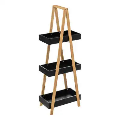Factory Cuadros Estantería Hassun de Bambú para Baño - 3 Estantes de Almacenaje - Mueble Organizador - L. 30 X P. 18 X H. 82 Cm
