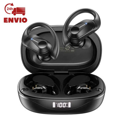 Lenovo Auriculares Inalámbricos LP75, Bluetooth 5.3, Con Resistencia al Agua, Con Función Táctil, Auriculares Deportivos para Gimnasio y Correr, Pantalla Digital LED, reducción de ruido,