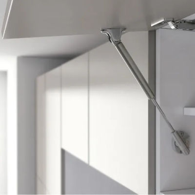 Pistón Kraby para Puertas Ascendentes de Madera, Cierre Amortiguado, Fuerza 80-200 Newton, Largo 244-355 cm, Compatible con Muebles de Cocina y Armarios