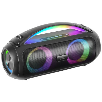 Mars Gaming MS-PULSE, Altavoz Bluetooth Portátil 50W RMS, Iluminación RGB, 2 Drivers Activos 93mm + 2 Drivers Pasivos Ultra-Bass, Función Manos Libres, USB/MicroSD/AUX/FM, Asa y Correa, Altavoz Gaming