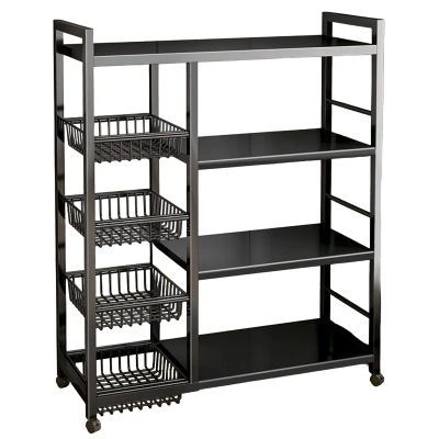 Estantes para cocina microondas con ruedas,carritos organizador de salón de baño,mueble de cociona estantería de almacenamiento de metal libro juguete, estantería para con ruedas ,ESTANTERIA