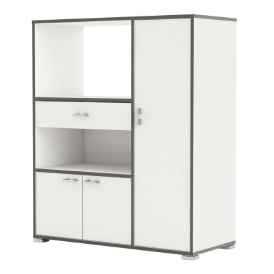 Miroytengo Mueble Auxiliar Cocina con Almacenaje Blanco y gris 90x107x40 cm