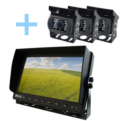 Kit de cámara trasera Yatek con monitor AHD de 10,1" + 3 cámaras 1080P para aparcamiento Yatek