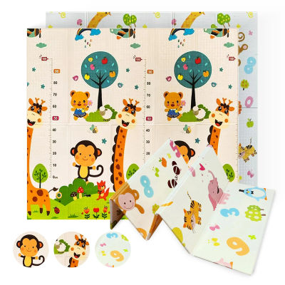 JUPPLIES - Alfombra de Bebe para Suelo Acolchada - Tapete de Actividades para Bebe Plegable - Alfombra Infantil para Juegos Reversible y Antideslizante - Colchoneta de Juegos para Bebes