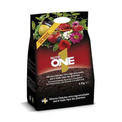 Nutrione Abono granulado para Plantas. Fertilizante Concentrado microgranulado Premium, 4 Kg, (3 + 1 Gratis), Negro