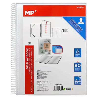 C.A | Carpeta A4 con Anillas y 80 Fundas 📑 | Clasificador de Documentos Transparente | Ideal Oficina, Estudio y Escuela